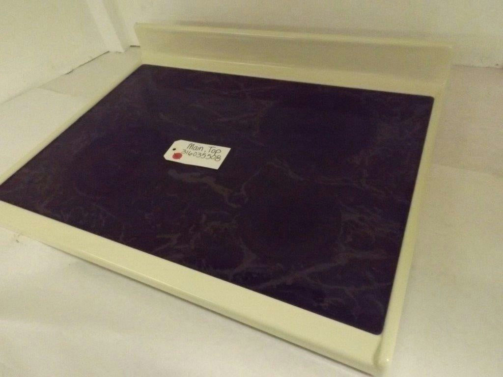 FRIGIDAIRE STOVE 316035508 MAIN, TOP (OFF-WHITE) USED (SMALL MARKS)