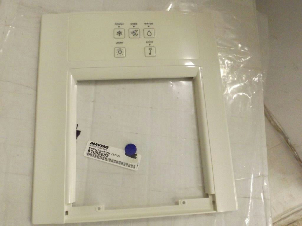 MAYTAG WHIRLPOOL REFRIGERATOR 61005283 ESCUCHEON (BSQ) NEW