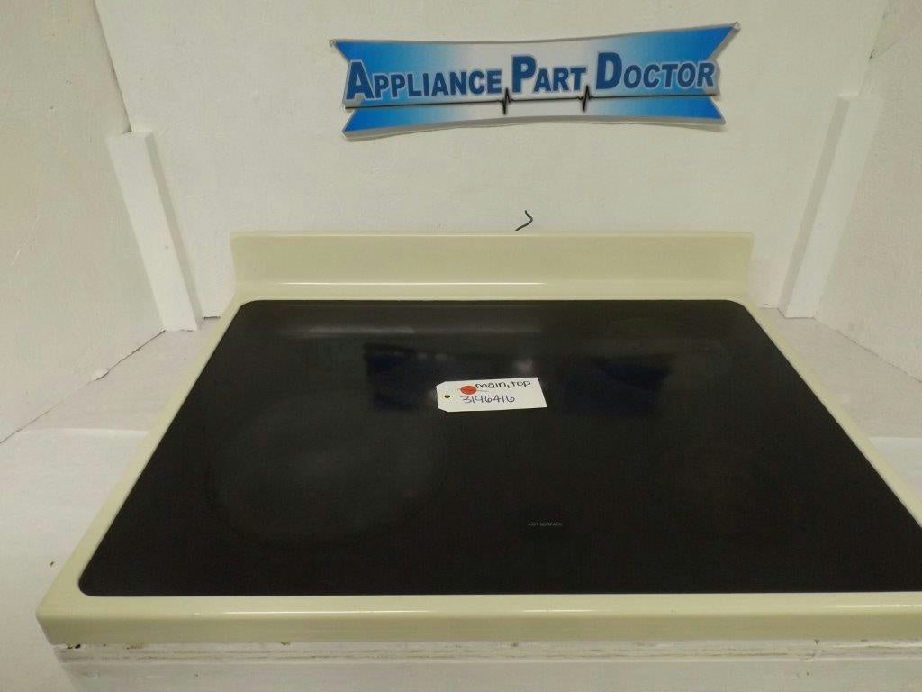 WHIRLPOOL STOVE 3196416 MAIN, TOP (OFF-WHITE) USED