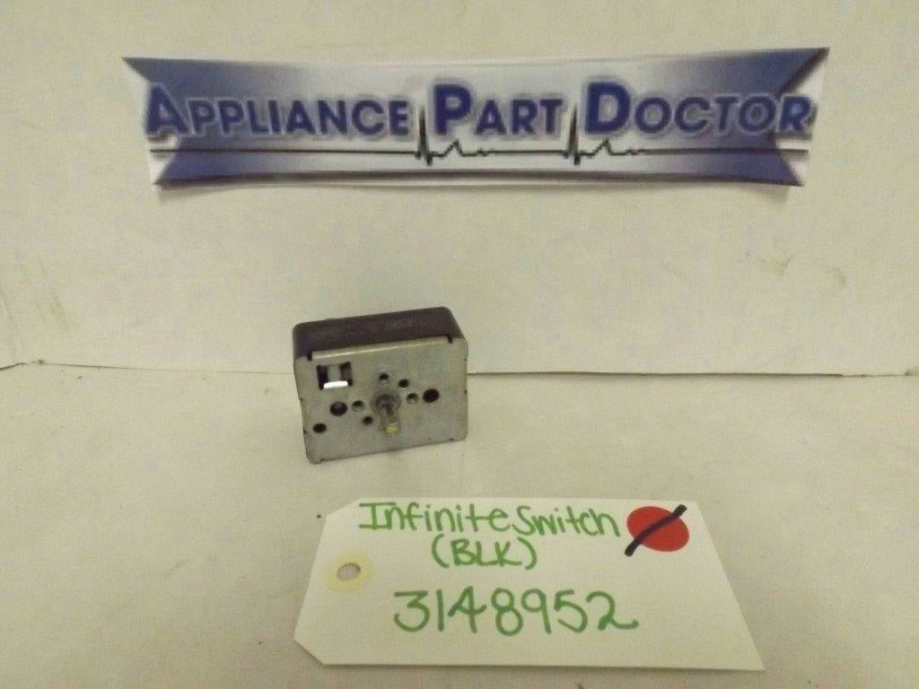 WHIRLPOOL STOVE 3148952 INFINITE SWITCH (BLK) 5.4-7.8A 240V USED
