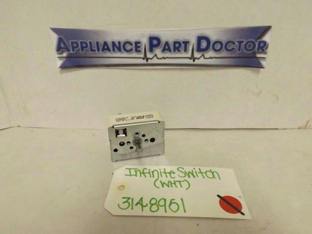 WHIRLPOOL STOVE 3148951 INFINITE SWITCH (WHT) 4.4-5.8A 240V USED