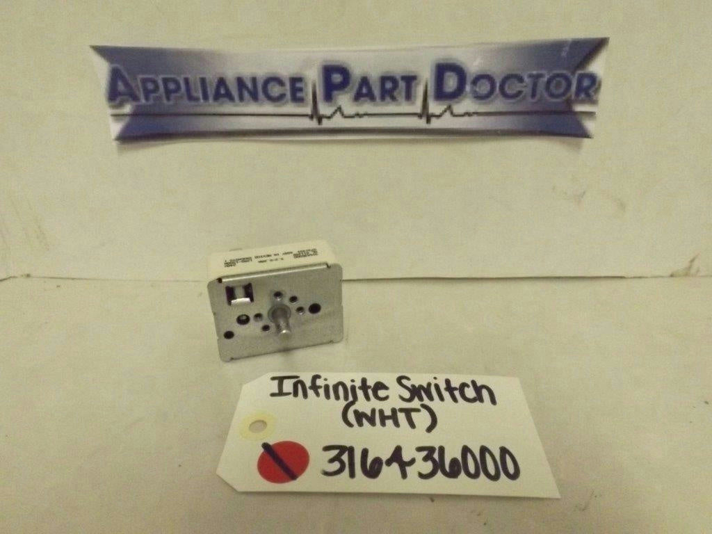 WHIRLPOOL STOVE 316436000 INFINITE SWITCH (WHT) 5.2-6.25A 240V USED