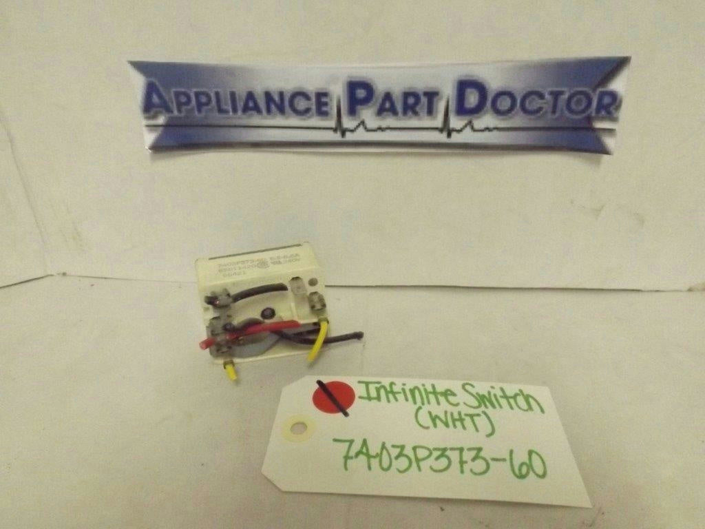 WHIRLPOOL STOVE 7403P373-60 INFINITE SWITCH (WHT) 5.2-6.6A 240V USED