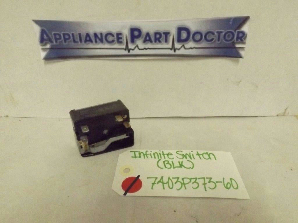 WHIRLPOOL STOVE 7403P373-60 INFINITE SWITCH (BLK) 5.2-6.6A 240V USED