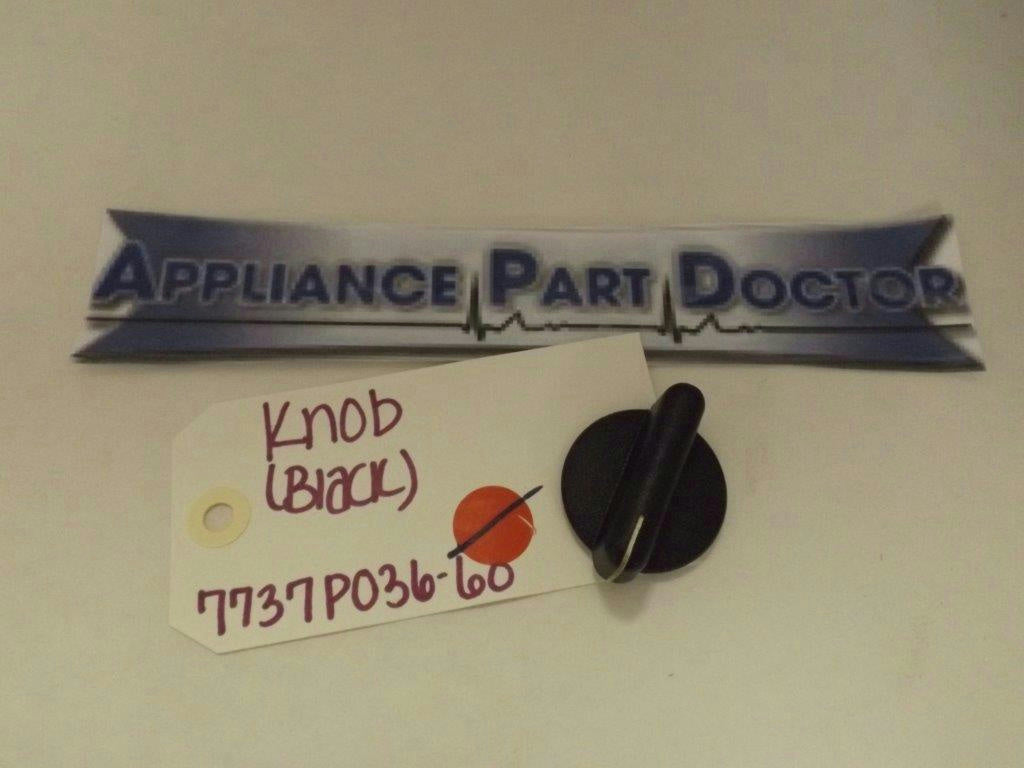 WHIRLPOOL STOVE 7737P036-60 KNOB (BLACK) USED