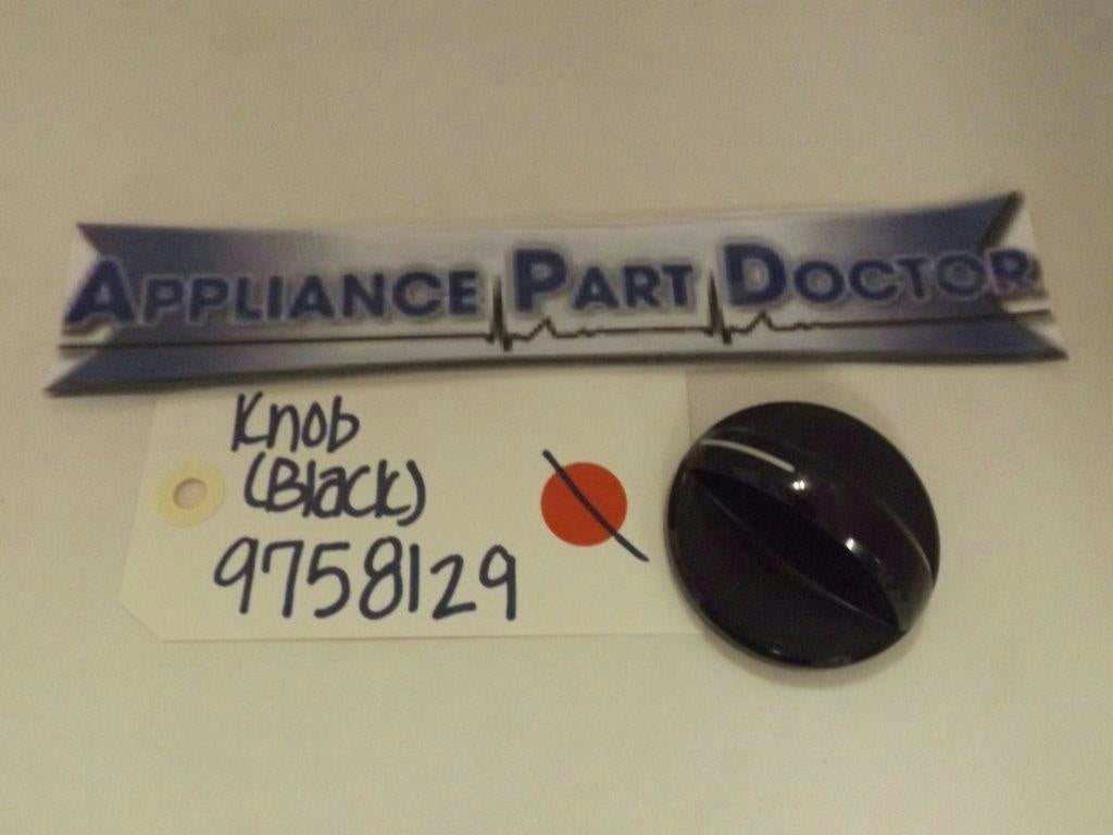 WHIRLPOOL STOVE 9758129 KNOB (BLACK) USED