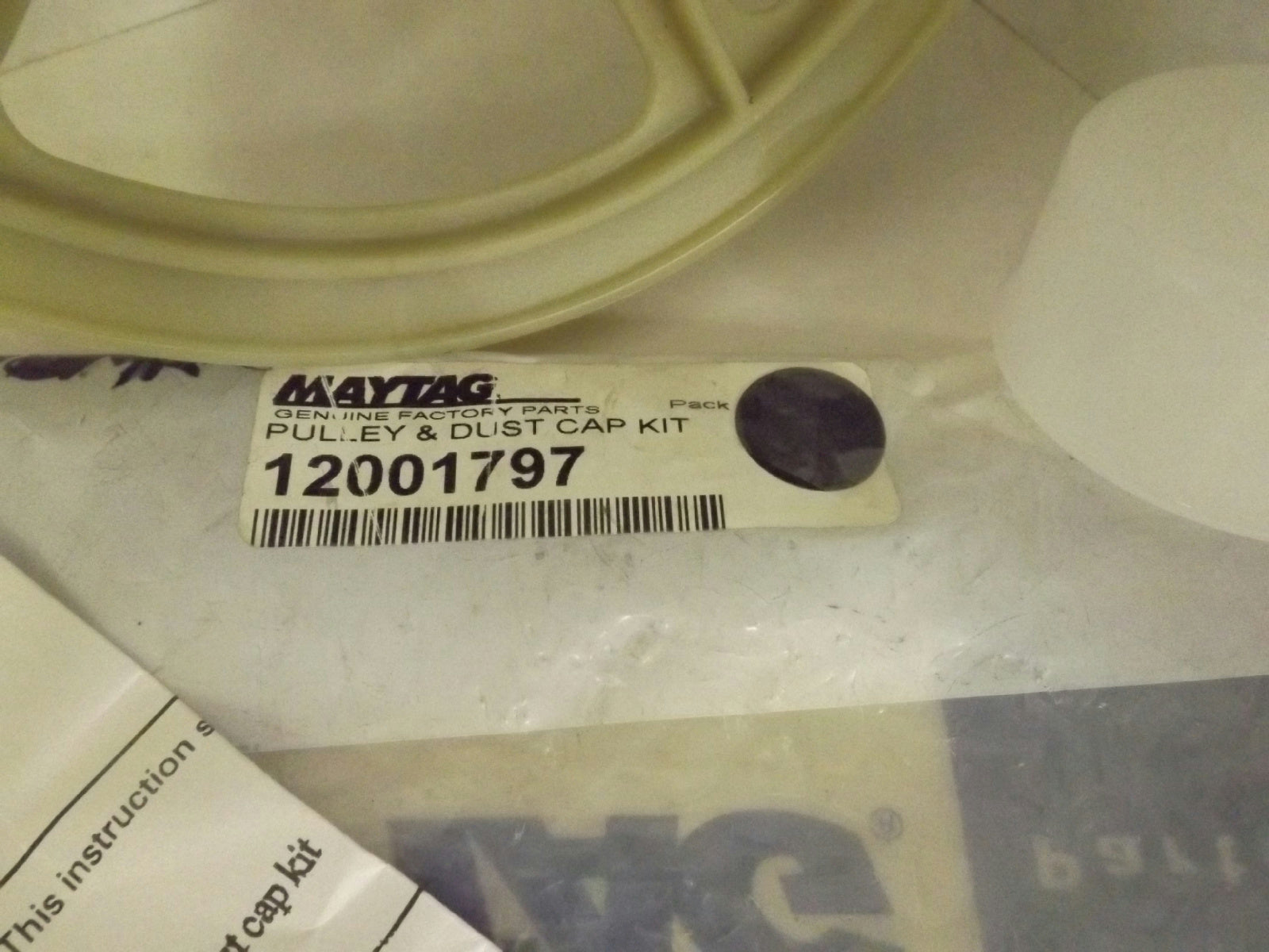 MAYTAG WHIRLPOOL WASHER 12001797 PULLEY & DUST CAP KIT NEW