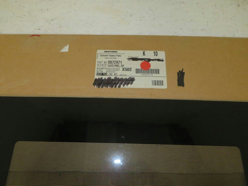 MAYTAG WHIRLPOOL STOVE 0072971 OUTER GLASS PANEL (BLK) NEW