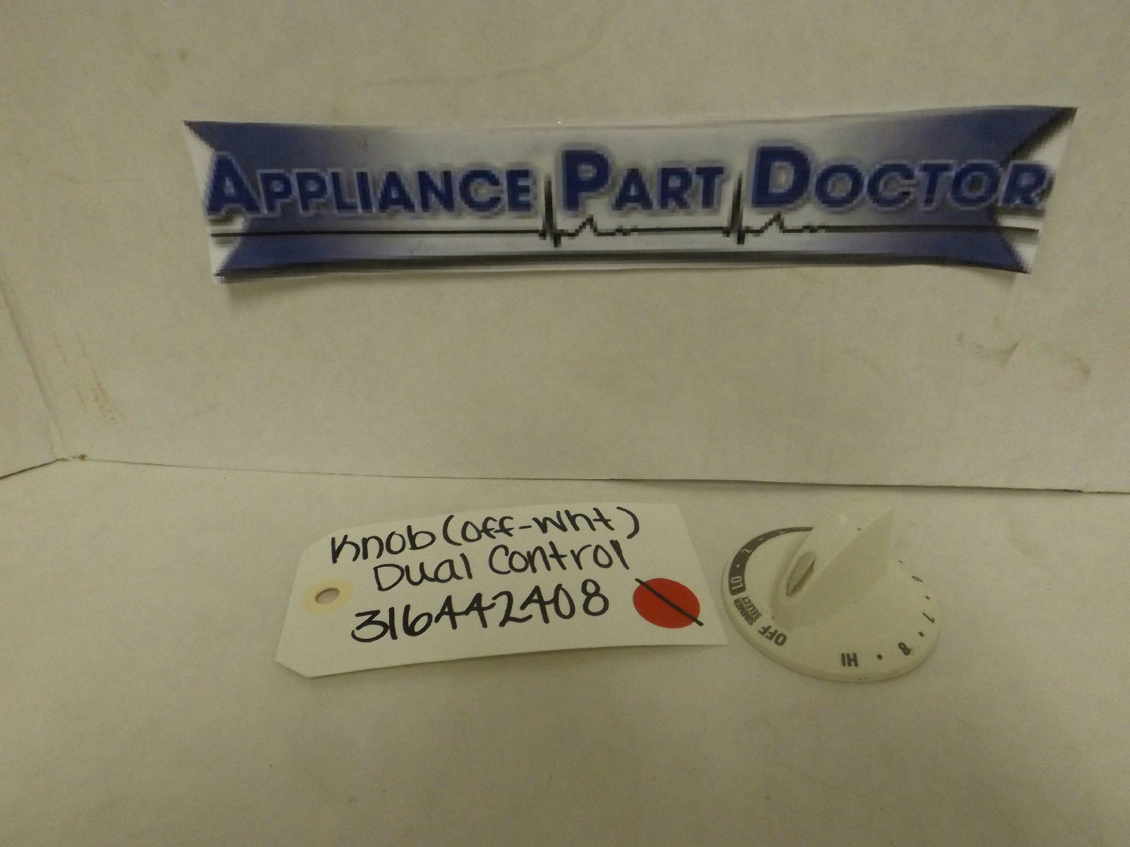 KENMORE FRIGIDAIRE STOVE 316442408 DUAL CONTROL KNOB (OFF-WHT) USED