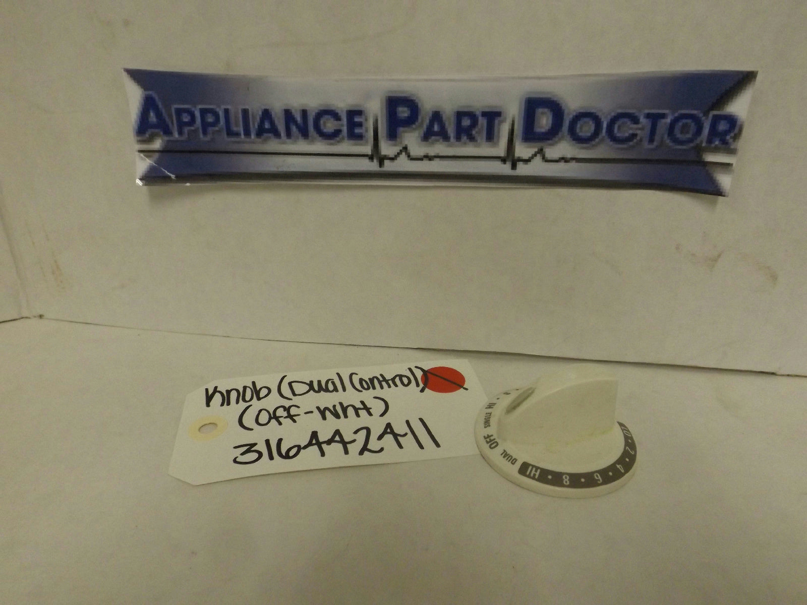 KENMORE FRIGIDAIRE STOVE 316442411 DUAL CONTROL KNOB (OFF-WHT) USED