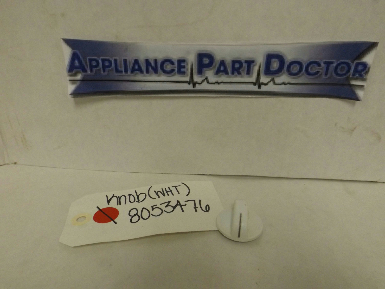 MAYTAG WHIRLPOOL STOVE 8053476 KNOB (WHT) USED
