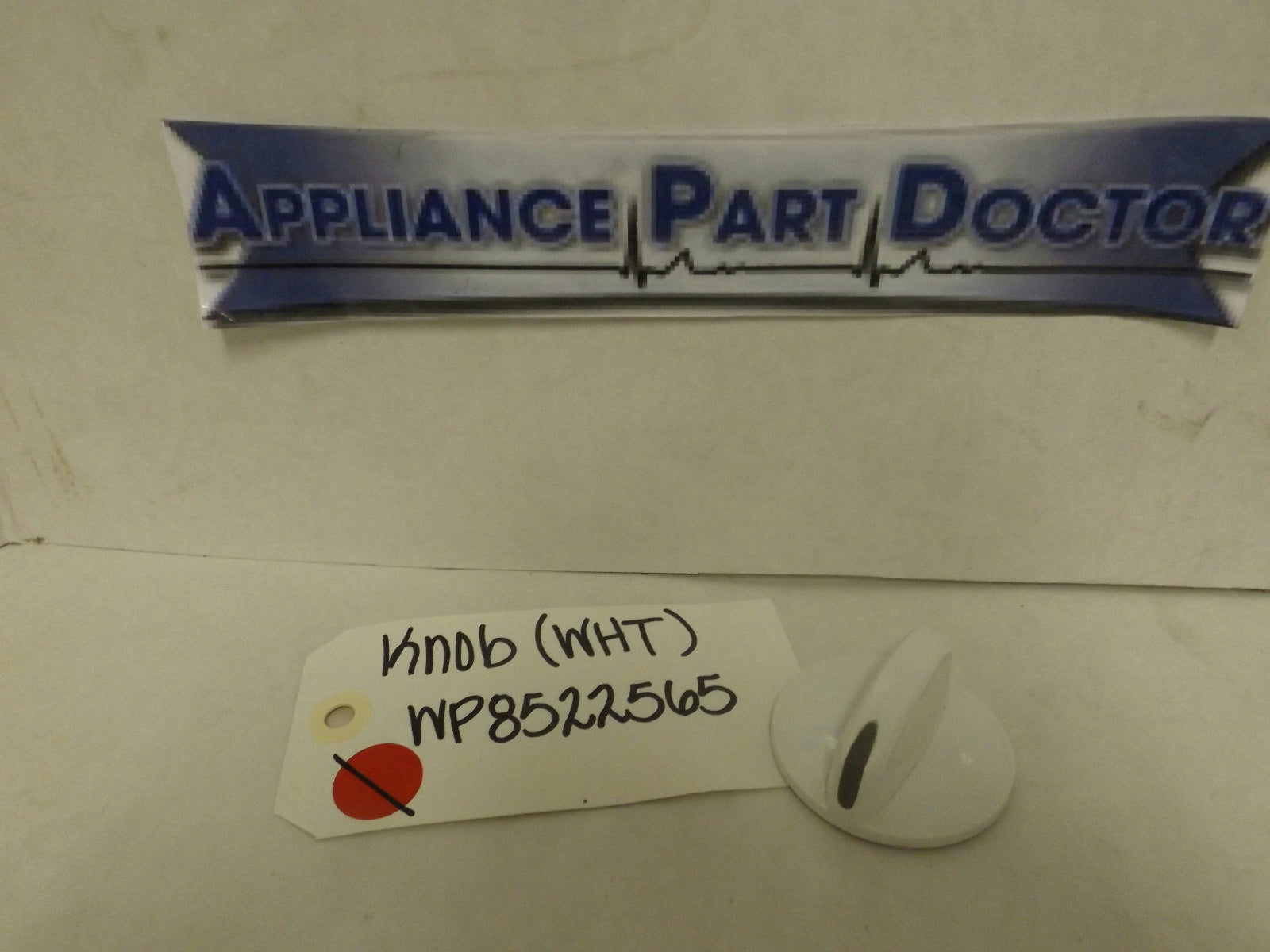 MAYTAG WHIRLPOOL STOVE WP8522565 KNOB (WHT) USED