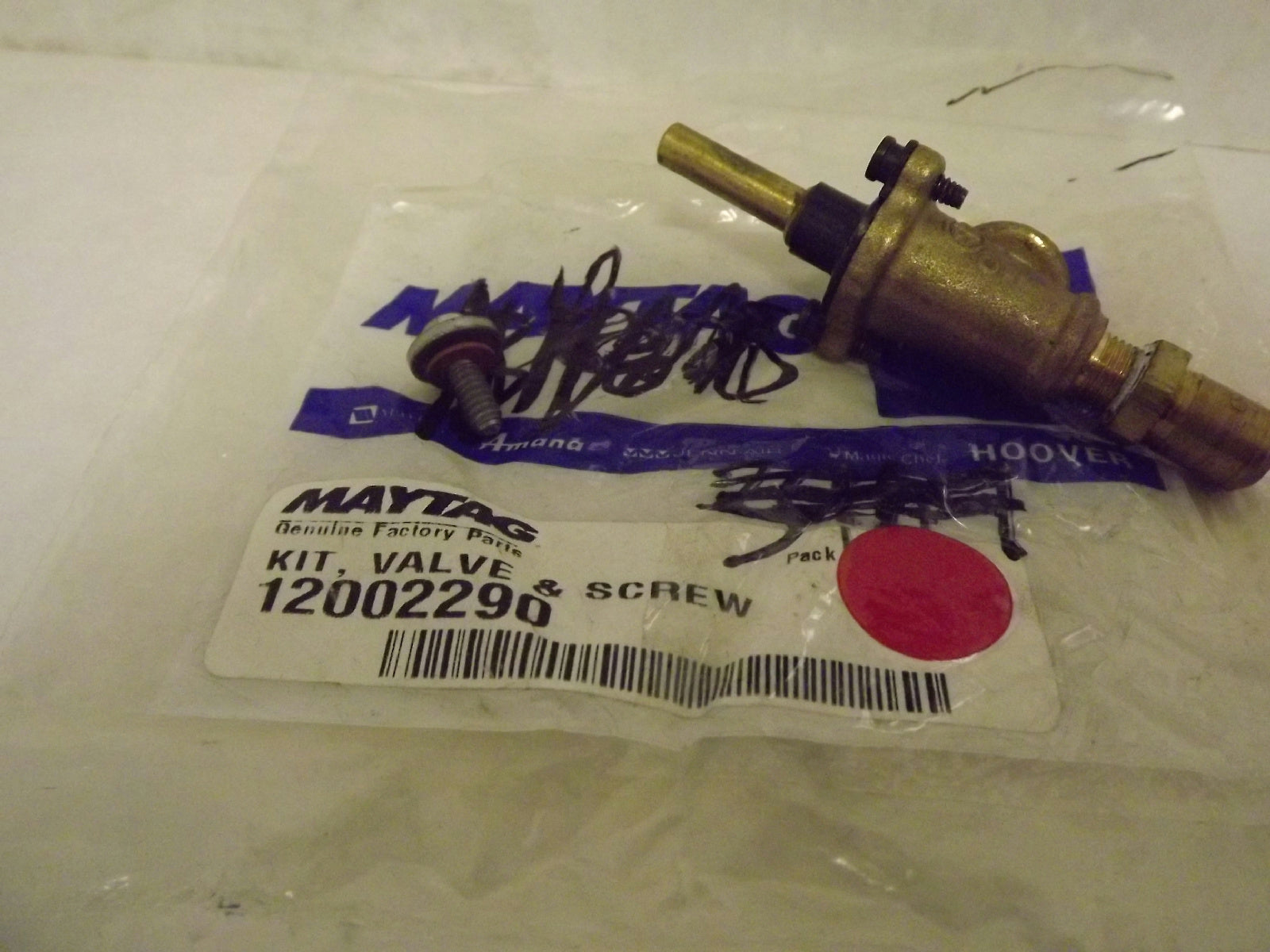 MAYTAG WHIRLPOOL STOVE 12002290 VALVE & SCREW KIT NEW