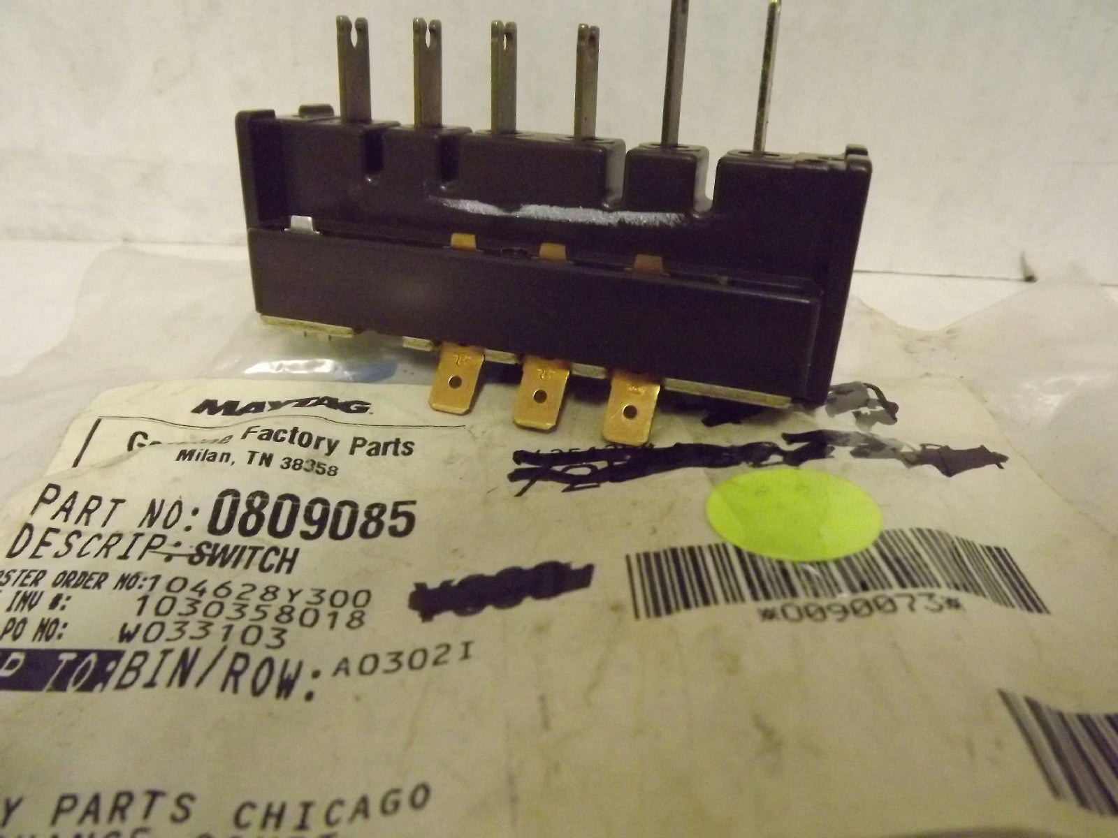 MAYTAG WHIRLPOOL MODERN MAID DISHWASHER 0809085 SWITCH NEW