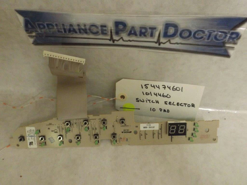 FRIGIDAIRE DISHWASHER 154474601 1014460 SWITCH SELECTOR, 10 PAD USED