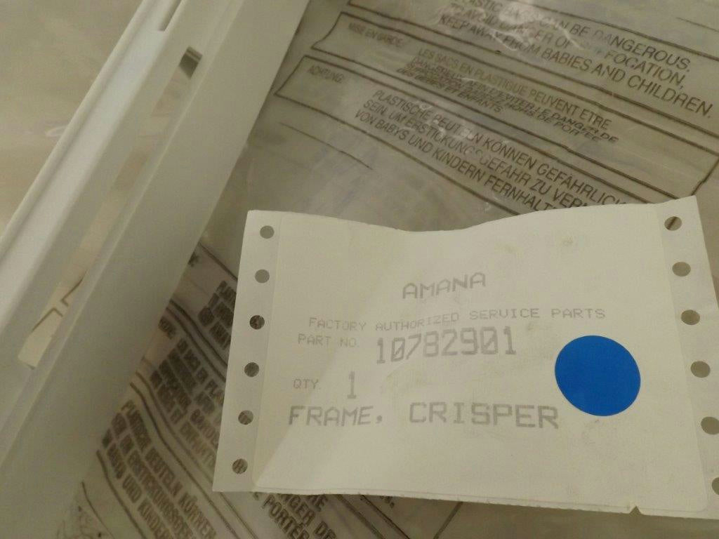 AMANA WHIRLPOOL REFRIGERATOR 10782901 CRISPER FRAME NEW