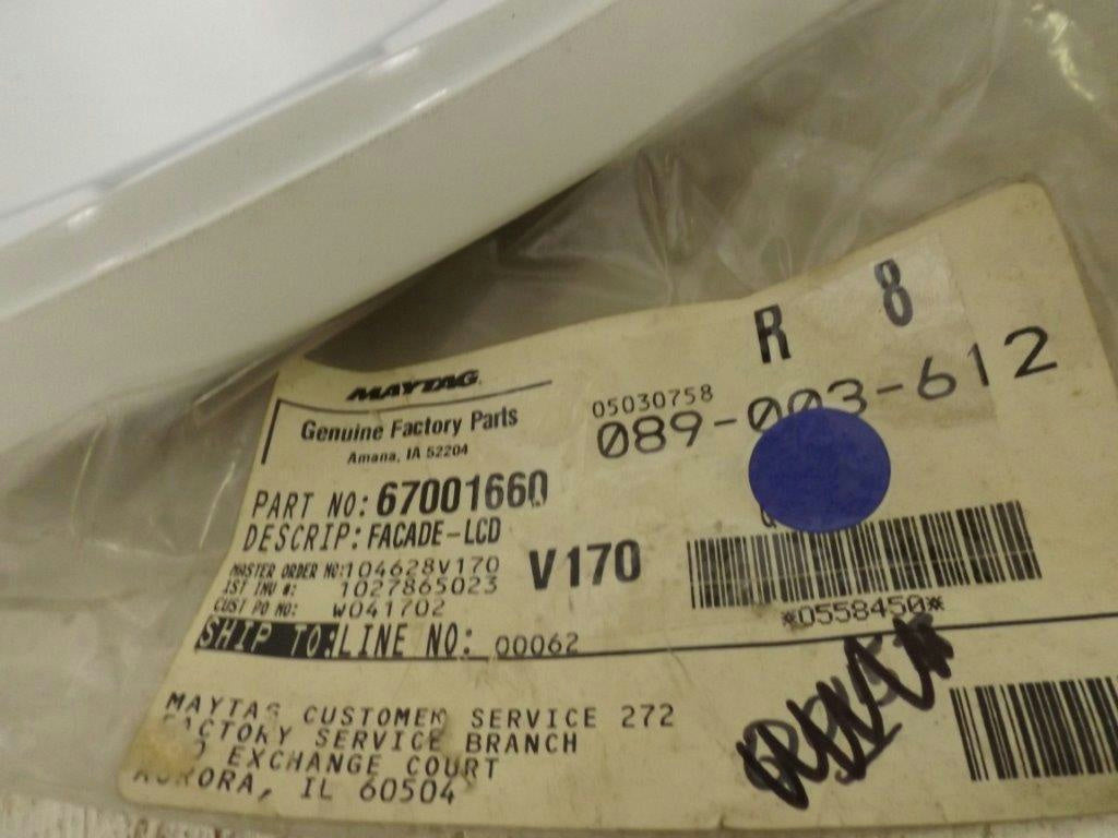 MAYTAG WHIRLPOOL REFRIGERATOR 67001660 FACADE LCD NEW