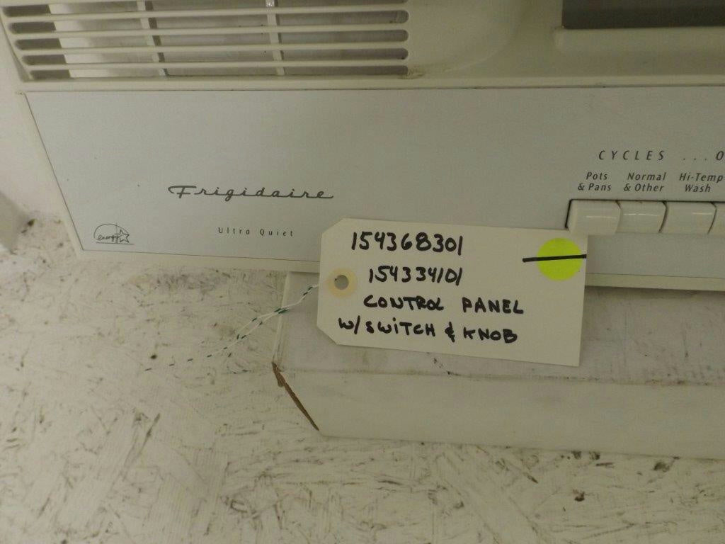FRIGIDAIRE DISHWASHER 154368301 154334101 CONTROL PANEL W/SWITCH & KNOB USED