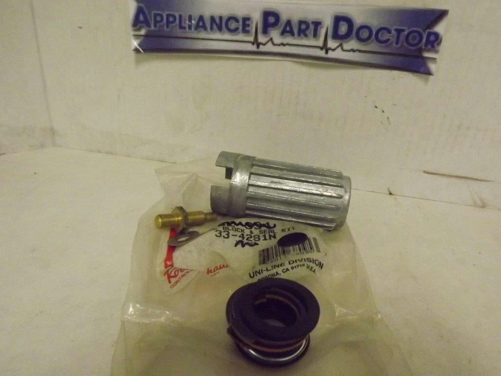 ROBERTSHAW WHIRLPOOL WASHER 33-4281N DRIVE BLOCK & SEAL KIT NEW