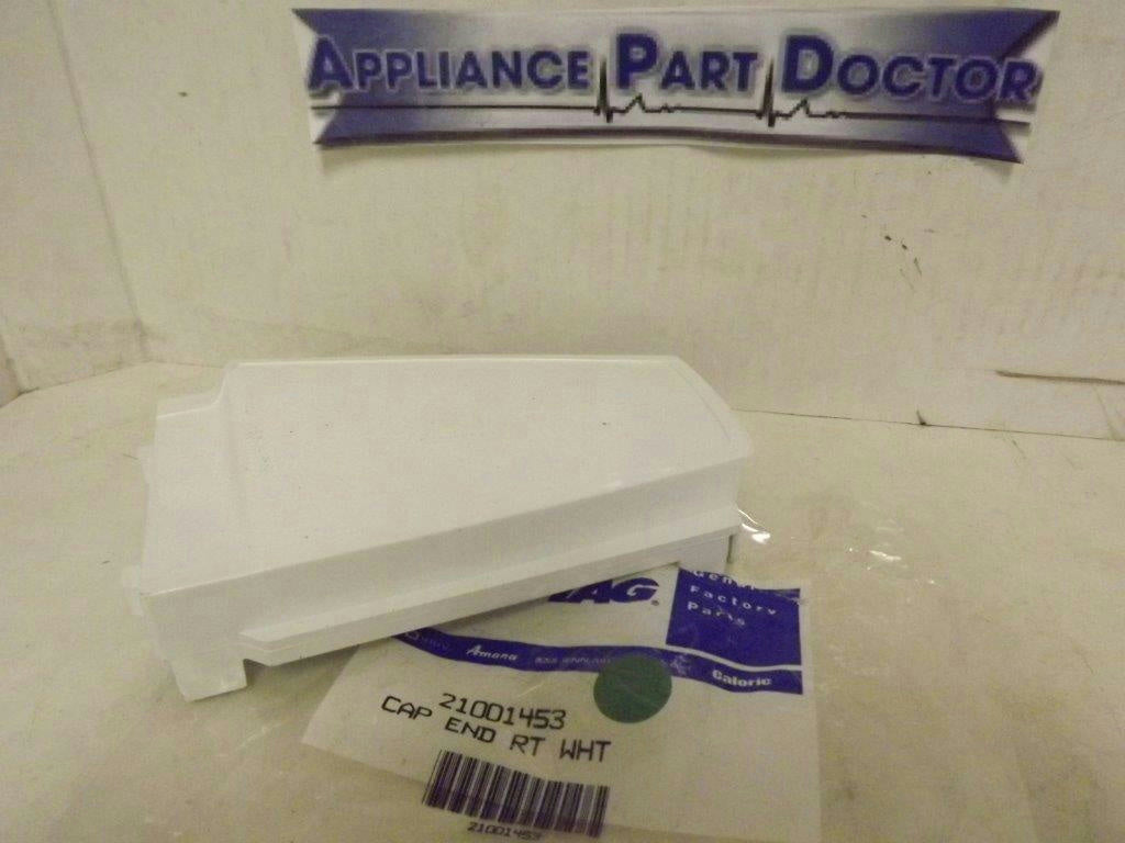 MAYTAG JENN AIR DRYER 21001453 END CAP (RT-WHT) NEW