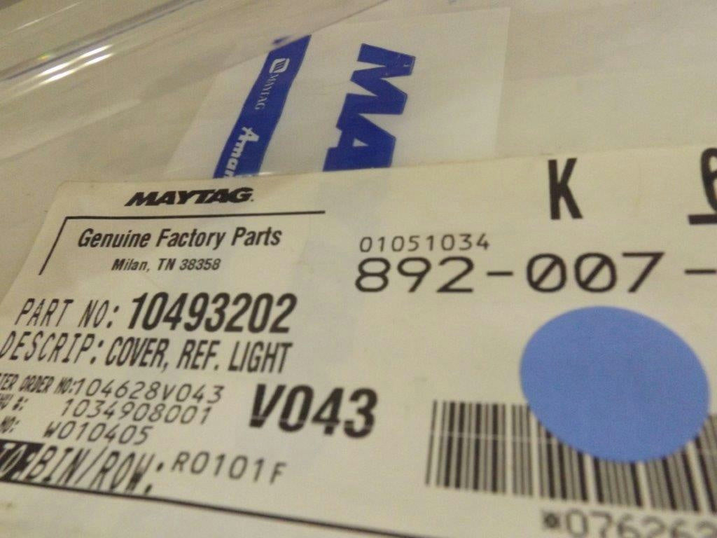 MAYTAG WHIRLPOOL REFRIGERATOR 10493202 LIGHT COVER NEW