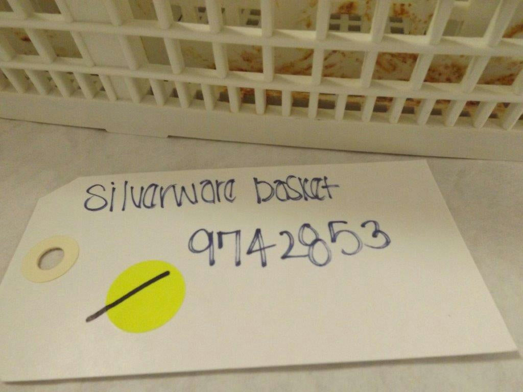 MAYTAG WHIRLPOOL DISHWASHER 9742853 SILVERWARE BASKET USED