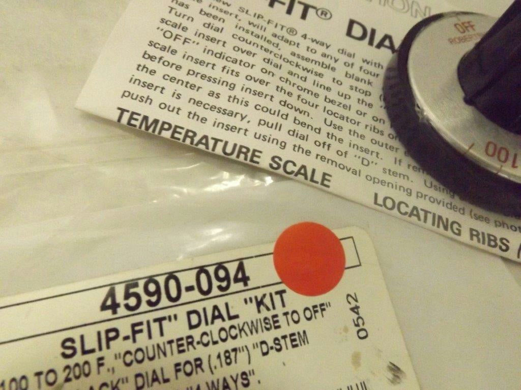 ROBERTSHAW NON-OEM STOVE 4590-094 SLIP FIT DIAL KIT NEW