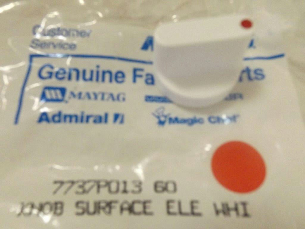 MAYTAG WHIRLPOOL STOVE 7737P013-60 SURFACE KNOB (WHT) NEW