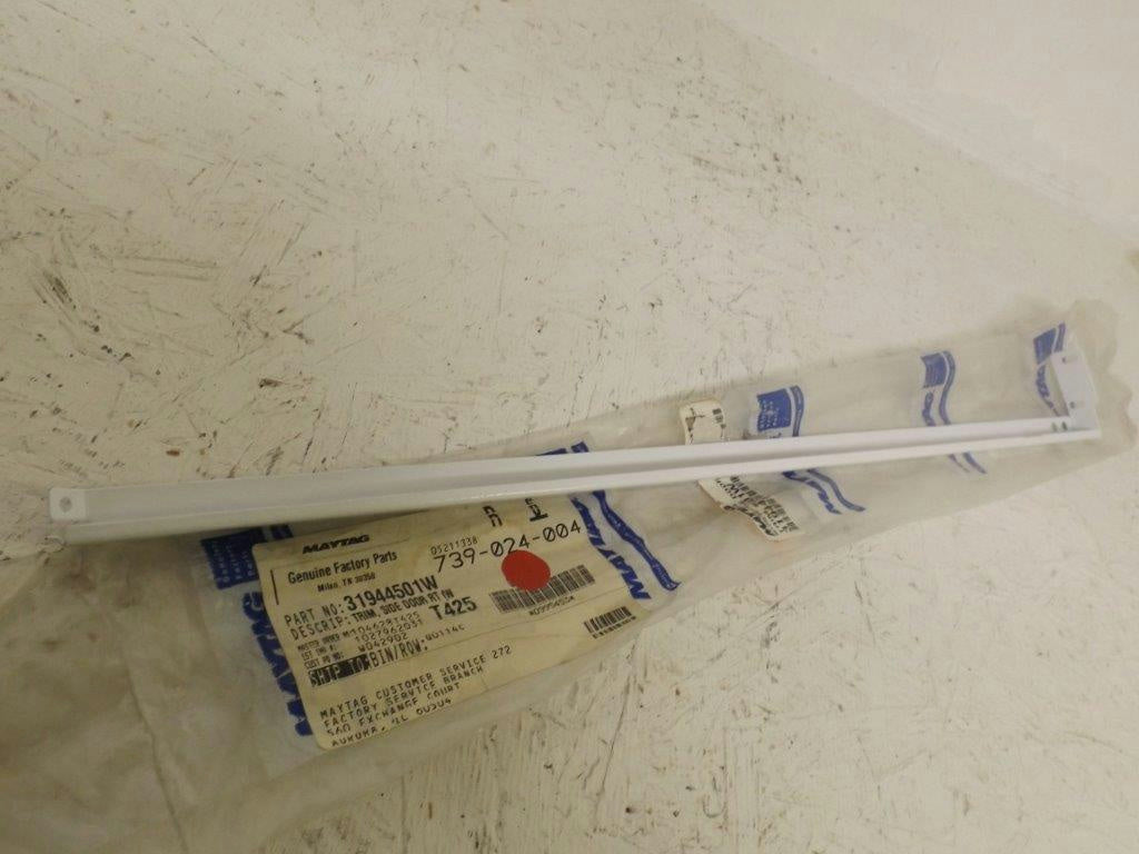 MAYTAG WHIRLPOOL STOVE 31944501W SIDE DOOR TRIM (WHT) NEW