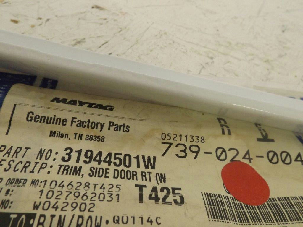 MAYTAG WHIRLPOOL STOVE 31944501W SIDE DOOR TRIM (WHT) NEW