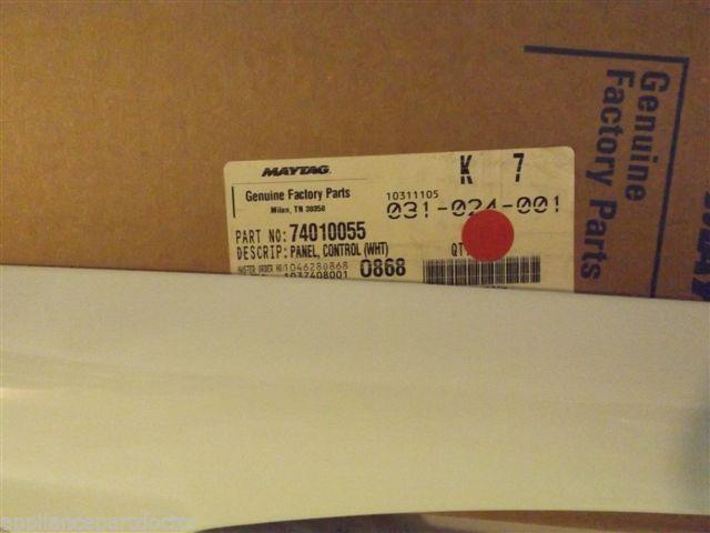 MAYTAG STOVE 74010055 Panel, Control (wht) NEW IN BOX