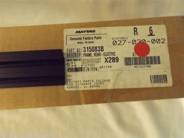AMANA STOVE 315083B Frame, Rear-electric (blk)  NEW IN BOX
