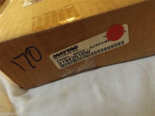 AMANA STOVE 31943510W Panel, Bkgd-screened (wht) NEW IN BOX