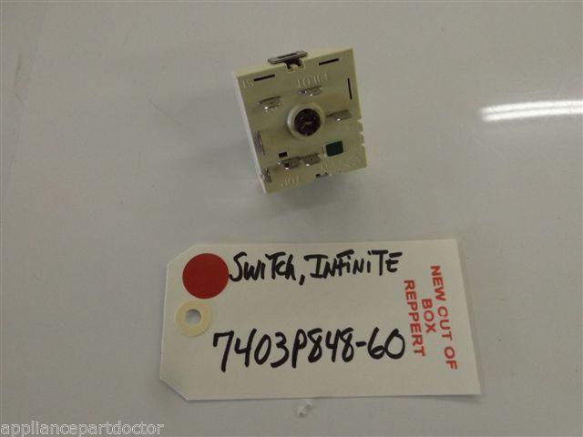 Jenn Air Stove  7403P848-60  Switch, Infinite NEW W/O BOX