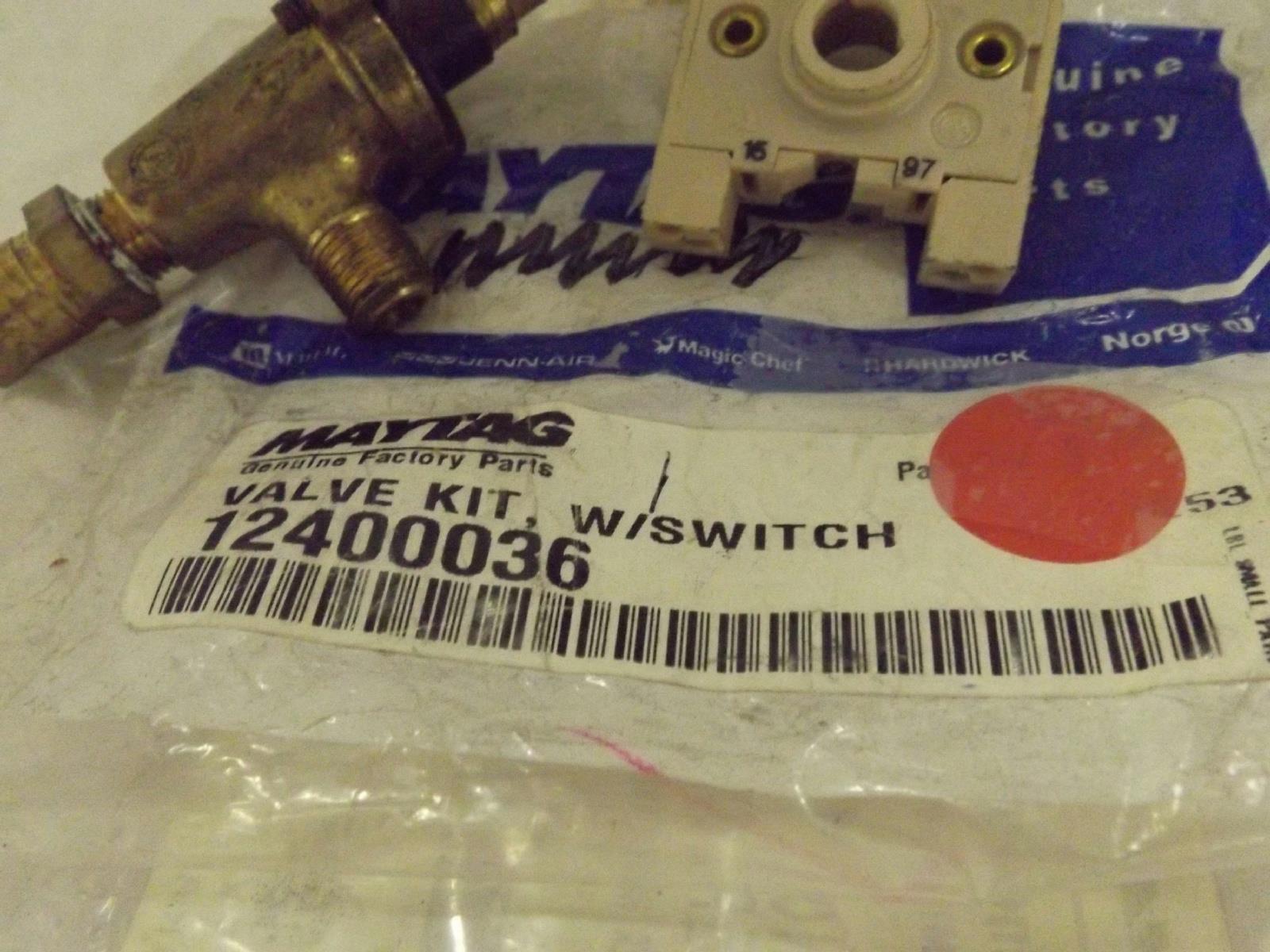 MAYTAG WHIRLPOOL STOVE 12400036 VALVE KIT W/ SWITCH NEW