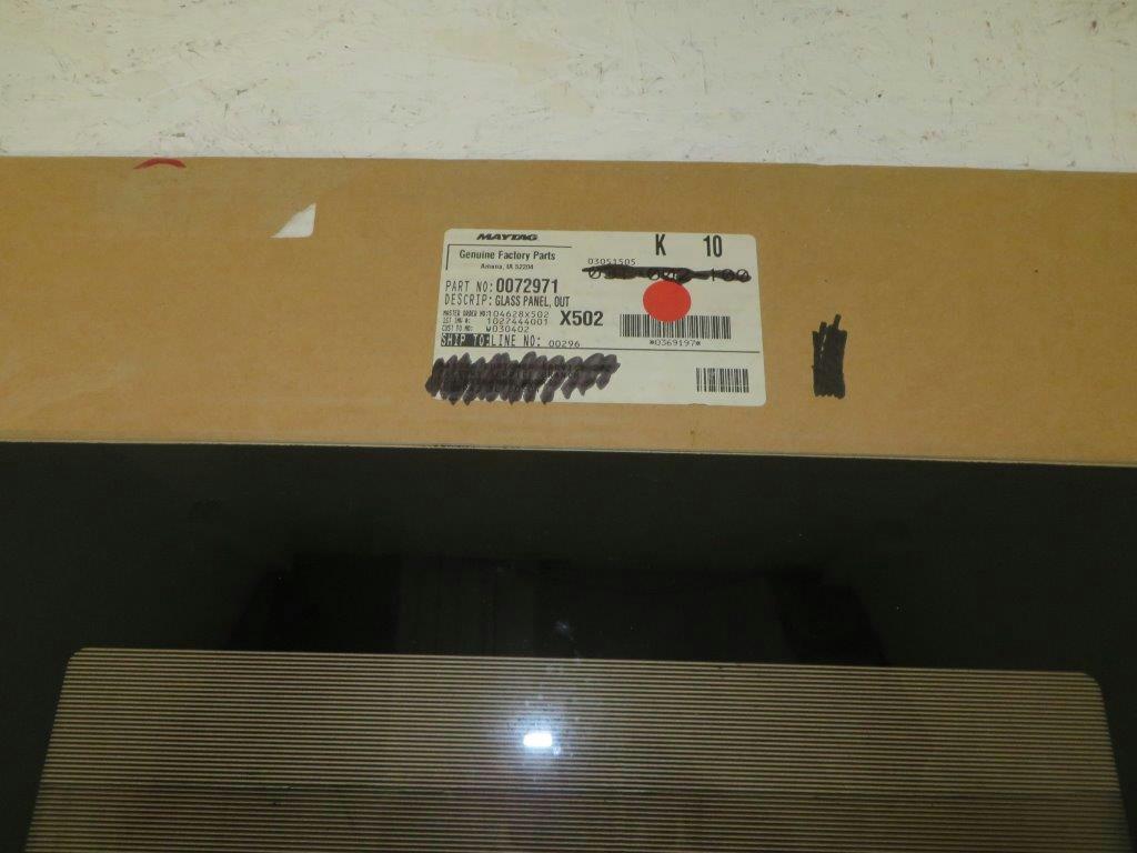 MAYTAG WHIRLPOOL STOVE 0072971 OUTER GLASS PANEL (BLK) NEW