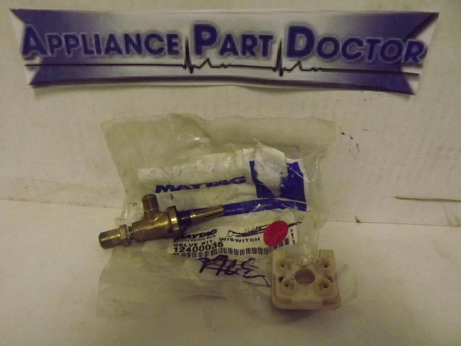 MAYTAG WHIRLPOOL STOVE 12400036 VALVE KIT W/ SWITCH NEW