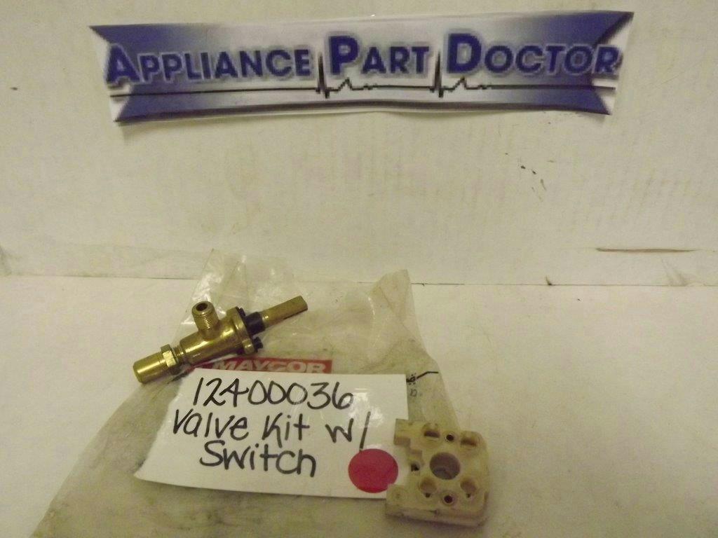 MAYTAG MAGIC CHEF STOVE 12400036 VALVE KIT W/ SWITCH NEW