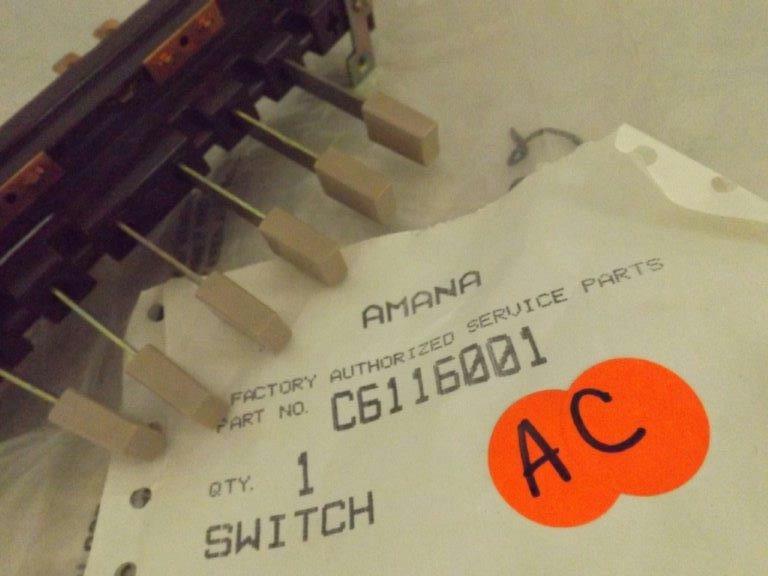 AMANA AIR CONDITIONER C6116001 SWITCH NEW