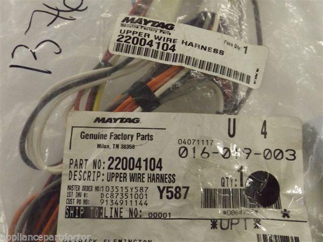 Maytag Washer  22004104  Upper Wire Harness  NEW IN BOX