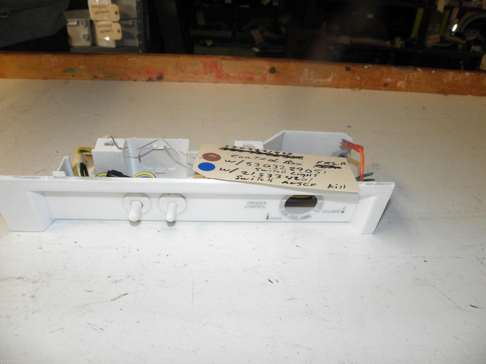 FRIGIDAIRE REFRIGERATOR 5303321928 5303289051215334201 CONTROL BOX W/ SWITCH