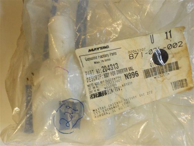 Maytag Washer  204313  Body For Diverter Valve NEW IN BOX