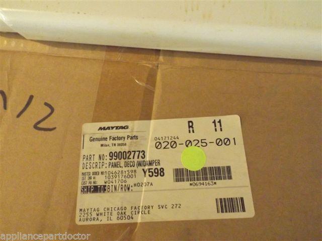 MAYTAG JENN AIR DISHWASHER 99002773 Panel, Deco (w/damper-bsq)   NEW IN BOX