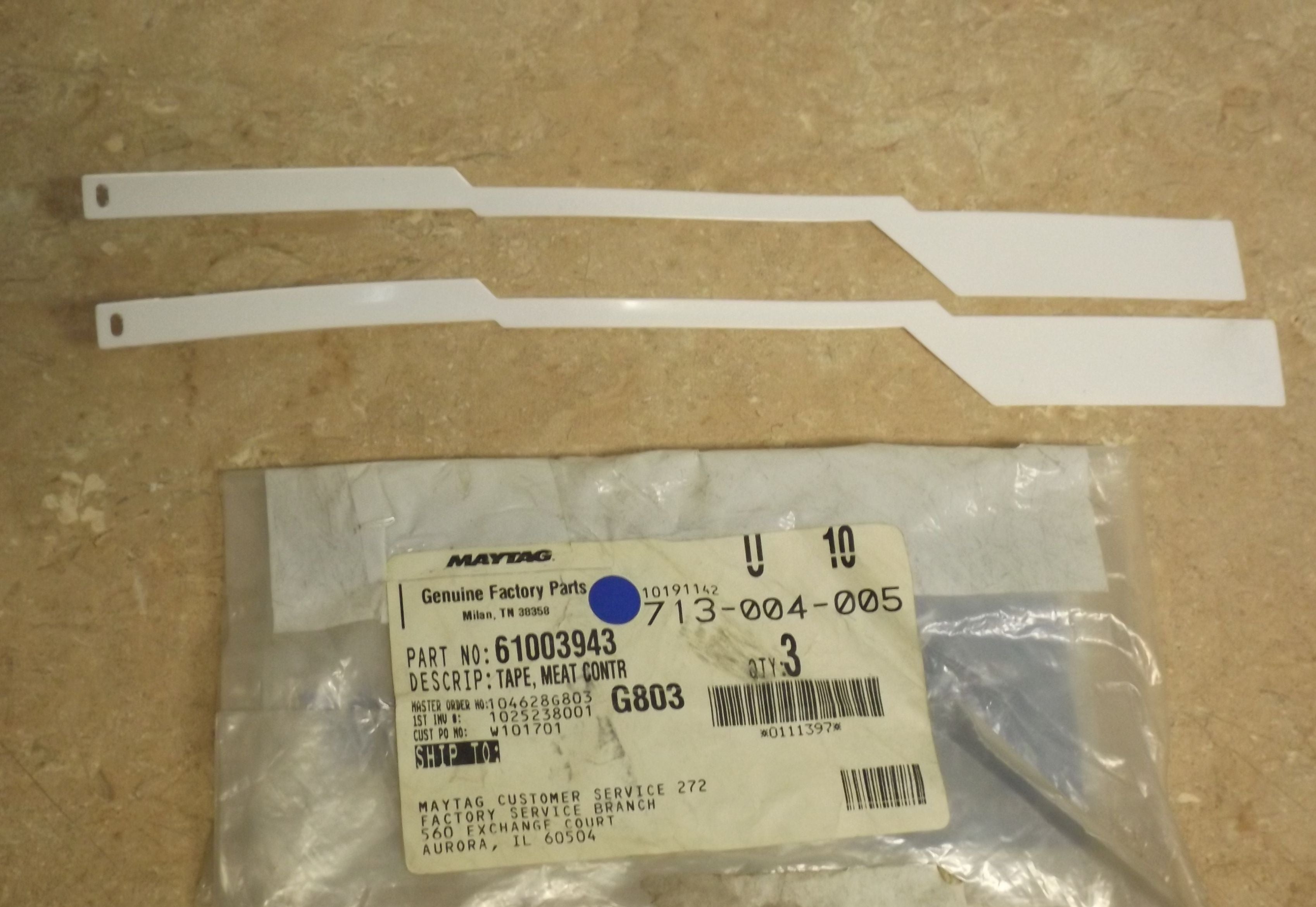 Maytag Refrigerator 61003943 Tape Meat Control