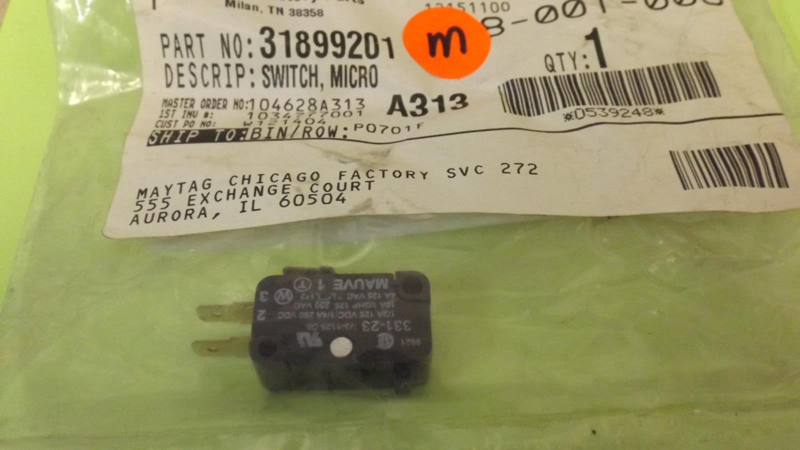 WHIRLPOOL MICROWAVE 31899201 SWITCH (NEW)
