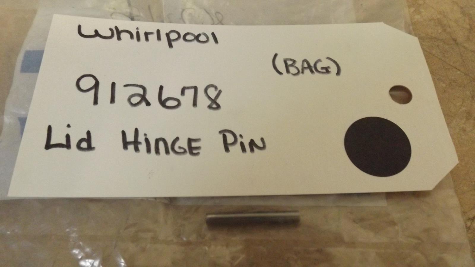WHIRLPOOL WASHER 912678 LID HINGE PIN (NEW)