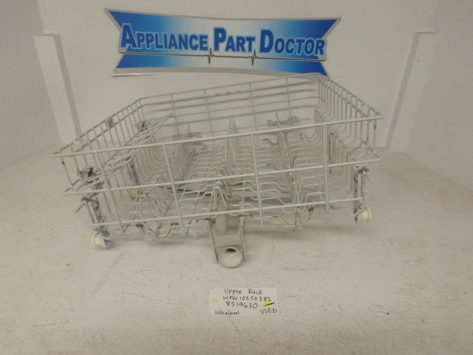 Whirlpool Dishwasher WPW10350382 8519630 Upper Dish Rack Used