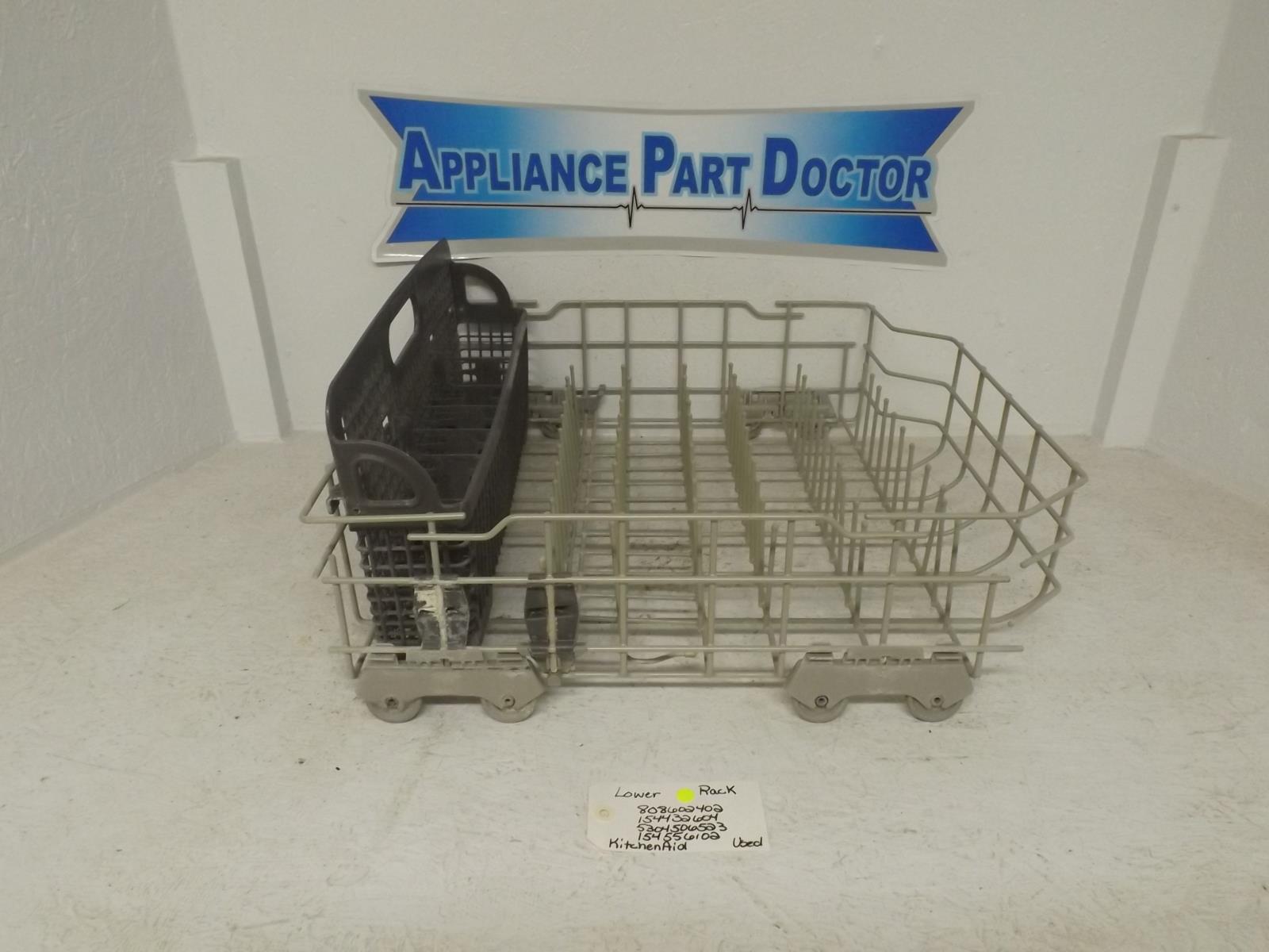 KitchenAid Dishwasher 808602402 154432604 5304506523 154556102 Lower Rack Used