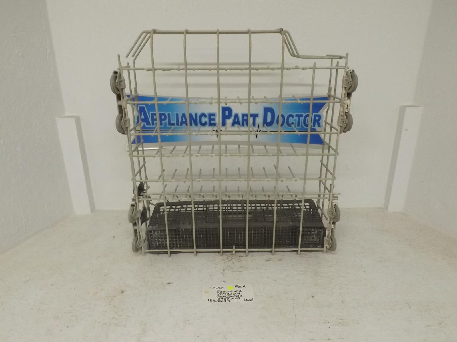 KitchenAid Dishwasher 808602402 154432604 5304506523 154556102 Lower Rack Used