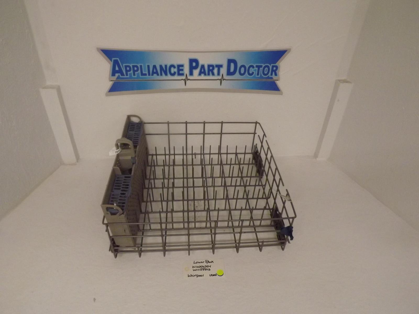 Whirlpool Dishwasher W10380384  W11158802 Lower Rack Used